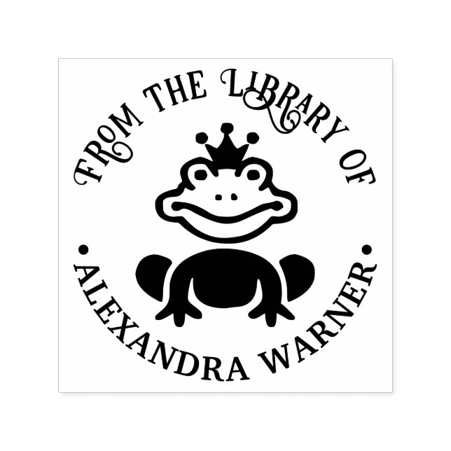 Fairy Tale Frog Prince "från bibliotek i" Bok Självfärgande Stämpel (Design)