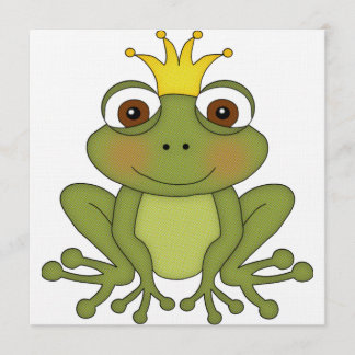 Fairy Tale Frog Prince med Krona Inbjudningar