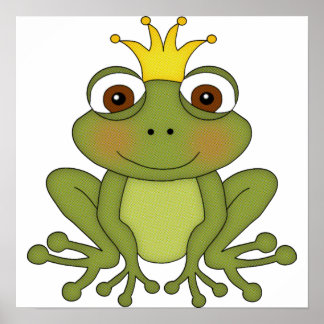 Fairy Tale Frog Prince med Krona Poster