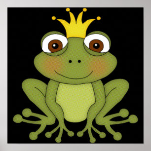 Fairy Tale Frog Prince med Krona Poster