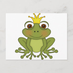 Fairy Tale Frog Prince med Krona Vykort