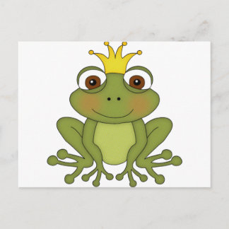Fairy Tale Frog Prince med Krona Vykort
