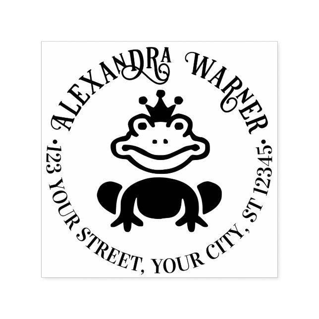 Fairy Tale Frog Prince Name Return Address Självfärgande Stämpel (Design)