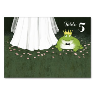 Fairy Tale Frog Prince och Bride bröllopsmottagnin Bordsnummer