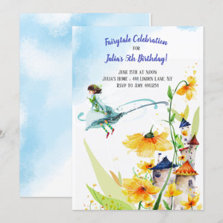 Fairy tale Garden Birthday Inbjudningar