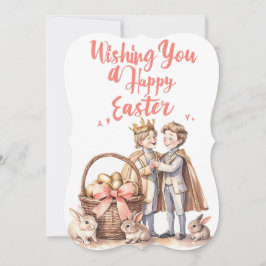 Fairy Tale Gay Couple med Bunnies Påsk Card