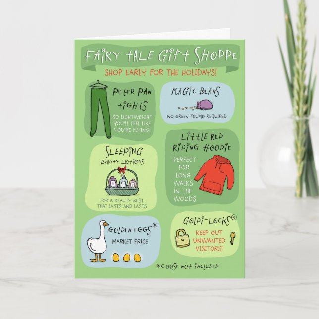 Fairy Tale Gift Shoppe Funny jul Julafton Helgkort (Framsida)
