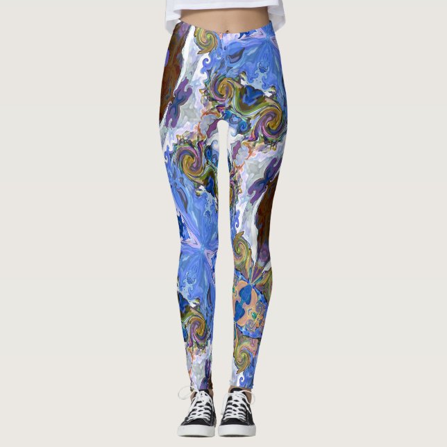 Fairy Tale Hearts Blue Leggings (Framsida)