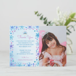 Fairy Tale Ice Princess Krona Birthday, fryst Tack Kort