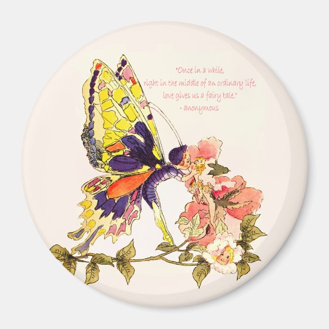 Fairy Tale Kiss Round Magnet (Framsidan)