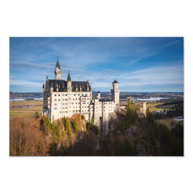 Fairy tale Neuschwanstein castle in Tyskland Fototryck (Framsidan)