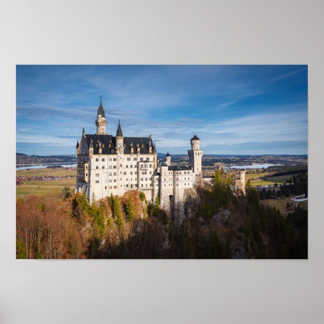 Fairy tale Neuschwanstein castle in Tyskland Poster (Framsidan)