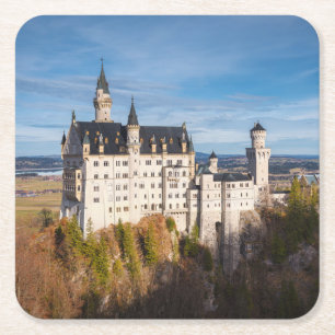 Fairy tale Neuschwanstein castle in Tyskland Underlägg Papper Kvadrat