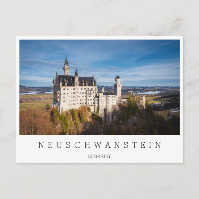 Fairy tale Neuschwanstein castle in Tyskland Vykort (Framsida)