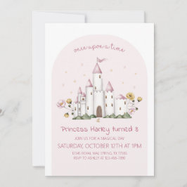 Fairy Tale Princess Födelsedagsfest inbjudan