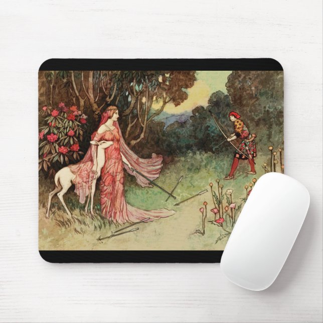 Fairy Tale Princess och White Hjort Musmatta (Med mus)