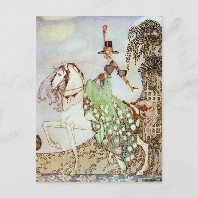 Fairy Tale Princess Riding in the World Postcard Vykort (Framsida)