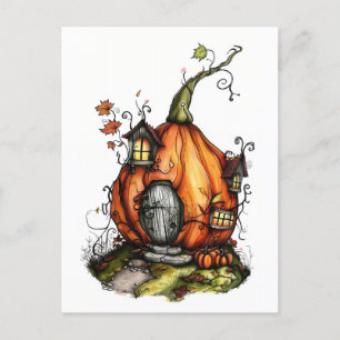 Fairy Tale Pumpkin House Vykort