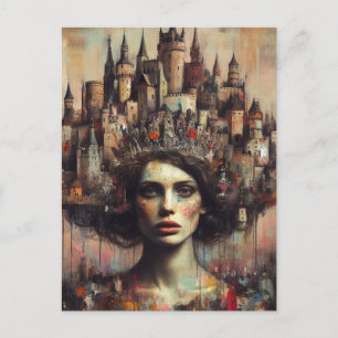 Fairy Tale Queen with Castle Krona on her Head Vykort