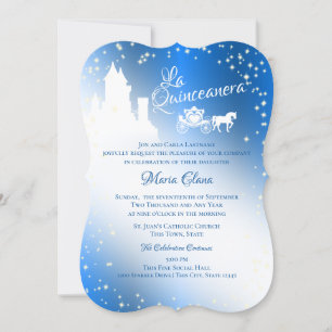 Fairy Tale Quinceanera Sapphire Gnistra Castle Inv Inbjudningar