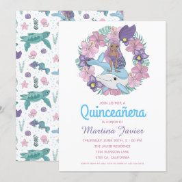 Fairy Tale Sjöjungfru Quinceañera 15:e födelsedage Inbjudningar