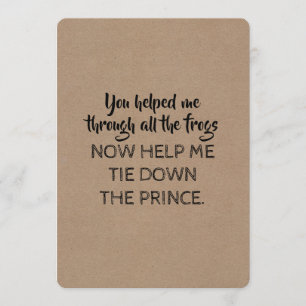 Fairy tale Stil Funny Kommer du att bli min Brides Inbjudningar