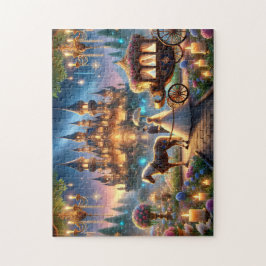 Fairy Tale Wedding Castle Horse-Drawn Carriage Pussel