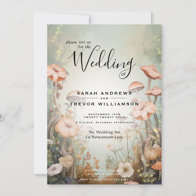 Fairy Tale Woodland Fairycore Romantik Inbjudningar (Framsida)