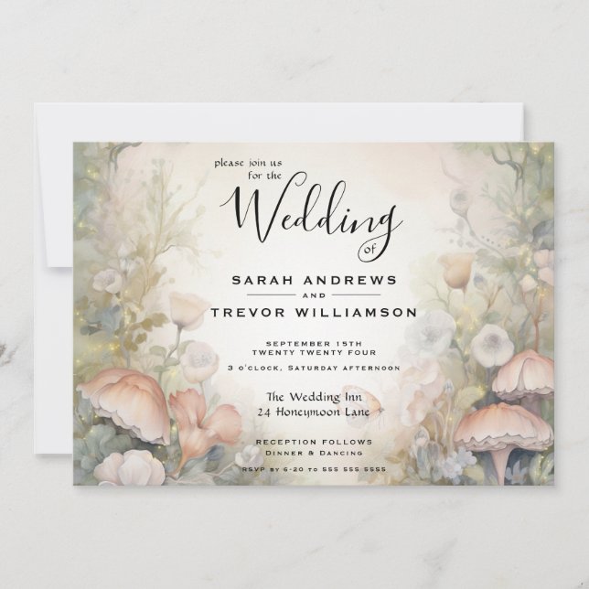 Fairy Tale Woodland Fairycore Romantik Inbjudningar (Framsida)