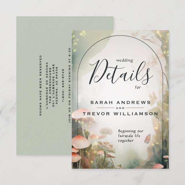 Fairy Tale Woodland Fairycore Romantik Tilläggskort (Fram/baksida)