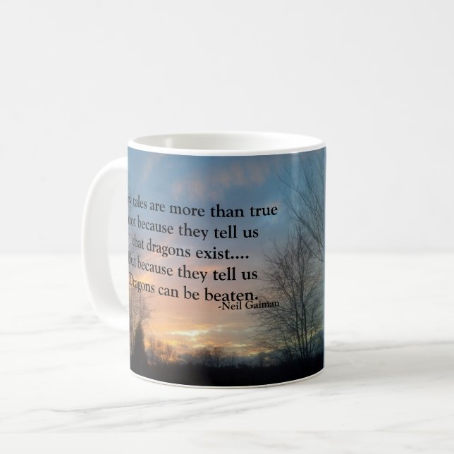 FAIRY TALES ÄR MER ÄN SANT SUNSET MUGG (Framsida vänster)