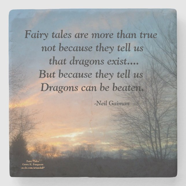 FAIRY TALES ÄR MER ÄN SANT SUNSET STONE KUSTEN STENUNDERLÄGG (Framsidan)