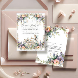 Fairy Tea Party Blommigt Garden Girl Baby Shower Tilläggskort