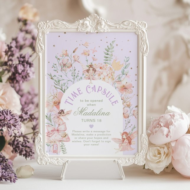 Fairy Time Capsule Whimsical Purple Birthday Poster (Skapare uppladdad)