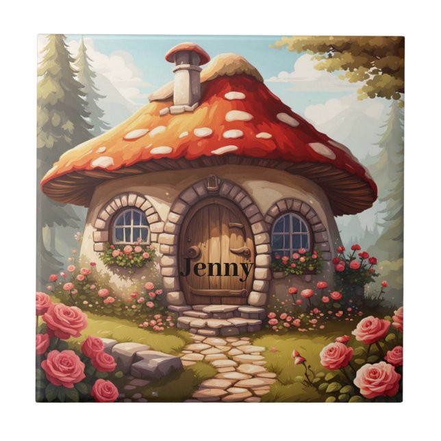Fairy Toadstool House. Redigerbart namn Kakelplatta (Framsidan)