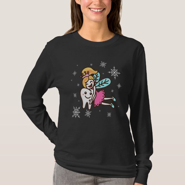 Fairy Tooth Hugger Tooth Tandvård Dentist T Shirt (Framsida)