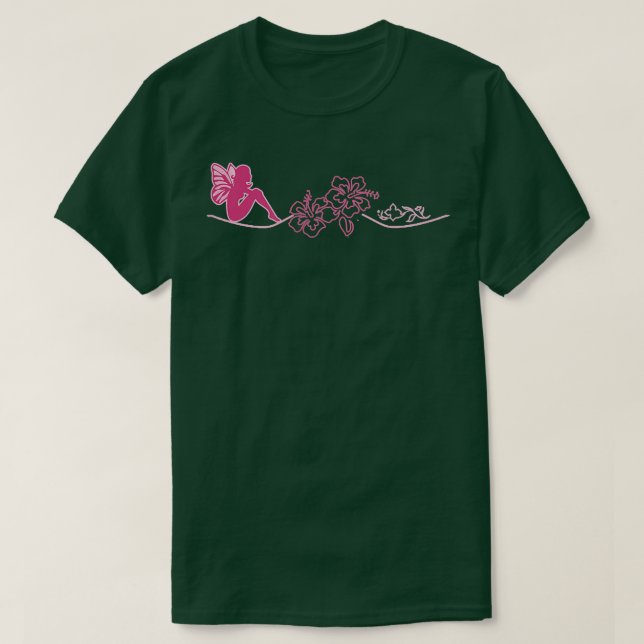 Fairy Tribal Artwork T hibiscus och älvor Shirt (Design framsida)