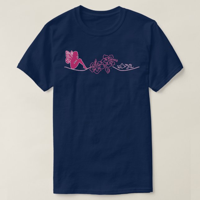 Fairy Tribal Artwork Thibiscus and fairies  T Shirt (Design framsida)