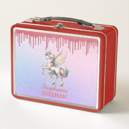 Fairy Unicorn Dripping Rosa Red Glitter