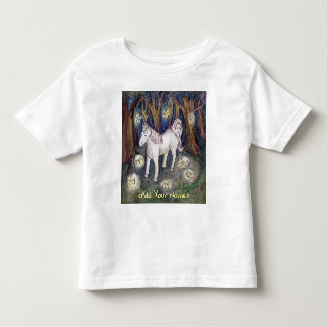 Fairy Unicorn Forest Fantasy Art Anpassningsbar T- T Shirt (Framsida)