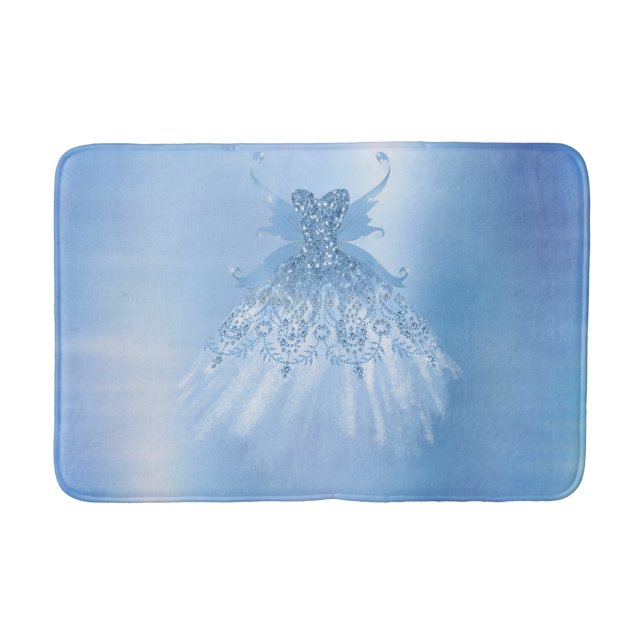 Fairy Vinge Ice Gown | Frost Blue Iridescent Sheen Badrumsmatta (Framsidan)
