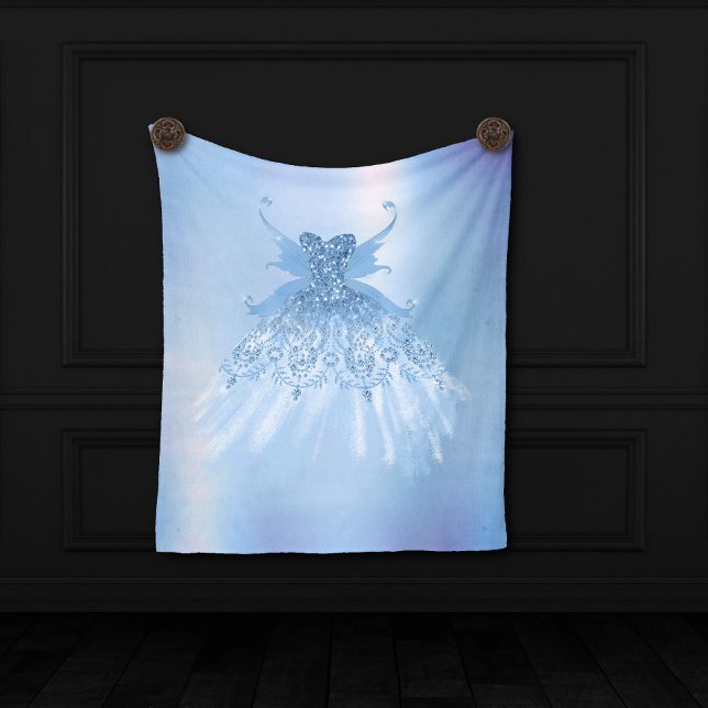 Fairy Vinge Ice Gown | Frost Blue Iridescent Sheen Fleecefilt (Skapare uppladdad)