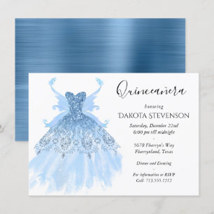 Fairy Vinge Ice Gown Frost Blue Iridescent Sheen Inbjudningar