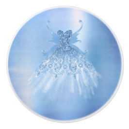 Fairy Vinge Ice Gown | Frost Blue Iridescent Sheen Knopp