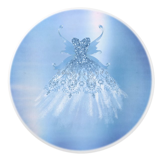 Fairy Vinge Ice Gown | Frost Blue Iridescent Sheen Knopp (Framsidan)
