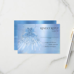 Fairy Vinge Ice Gown Frost Blue Iridescent Sheen OSA Kort