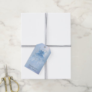 Fairy Vinge Ice Gown   Frost Blue Sheen Tack Presentetikett