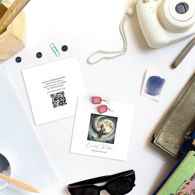 Fairy Vinge Jewelry Delights Fyrkantigt Visitkort (Skapare uppladdad)