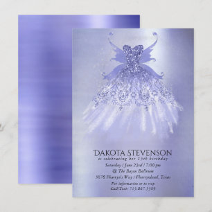 Fairy Vinge Lavender Gown Lila Iridescent Sheen Inbjudningar