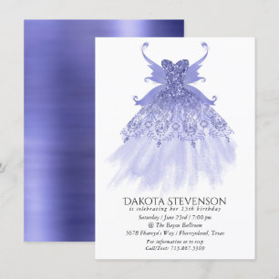 Fairy Vinge Lavender Gown Lila Iridescent Sheen Inbjudningar